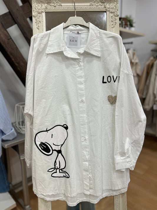 Camisa blanca larga oversized