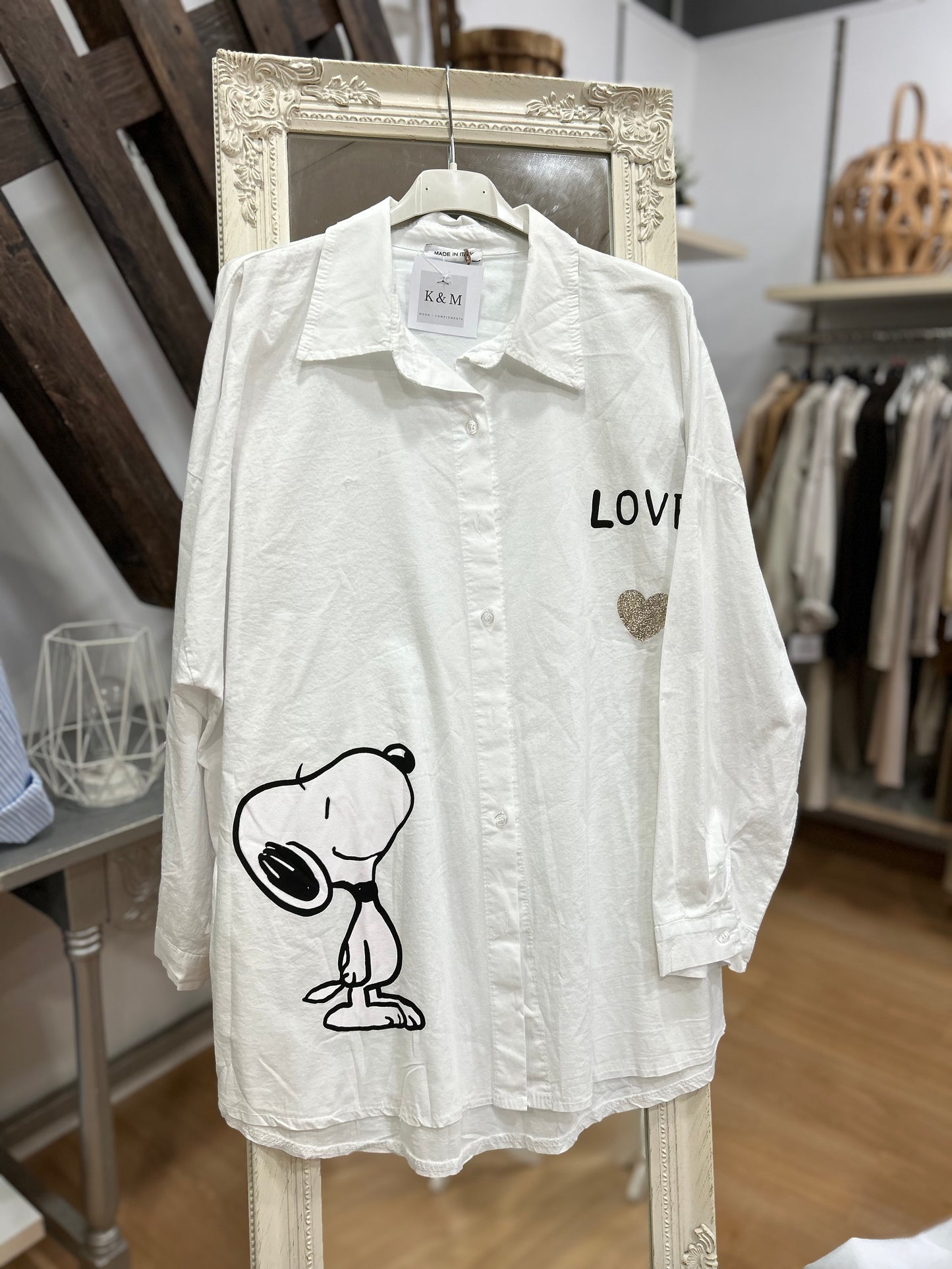 Camisa blanca larga oversized
