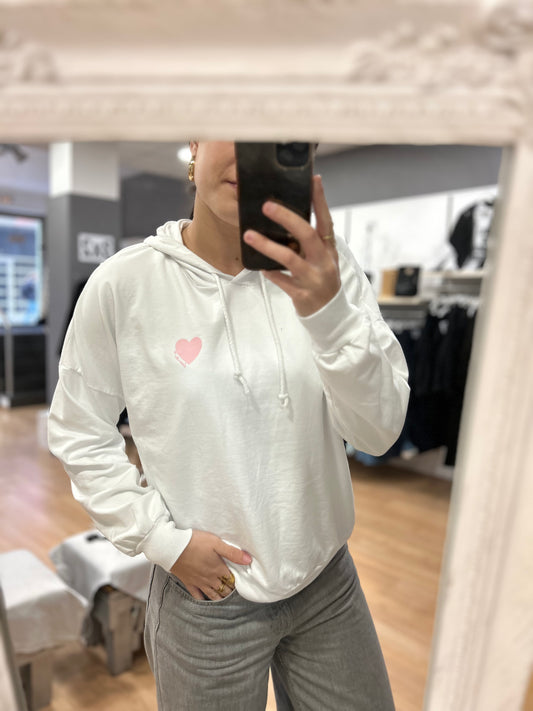 Sudadera corazón rosa